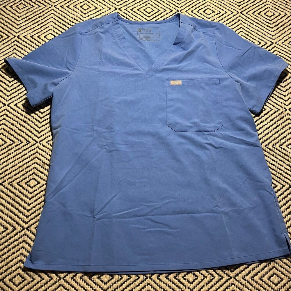 FIGS blue Technical Collection Scrub Top Womens XL medical nurse Doctor